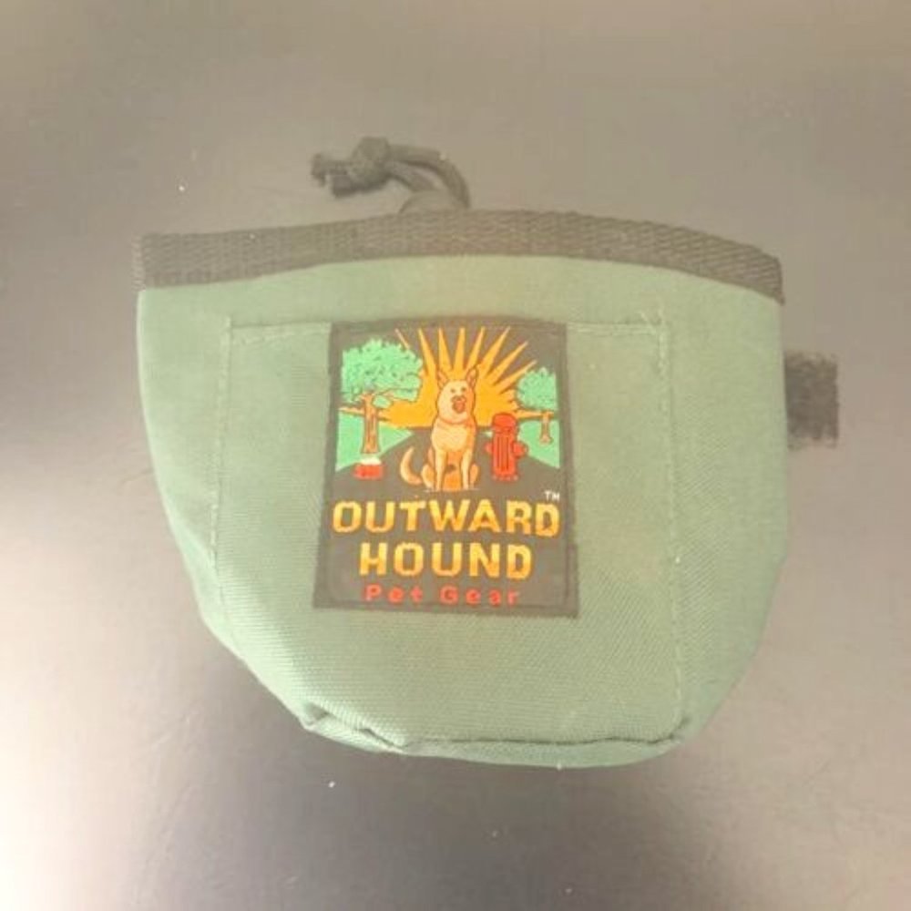 Outward Hound Treat & Ball Pouch Drawstring Cinch Bag Double Compartment Sack